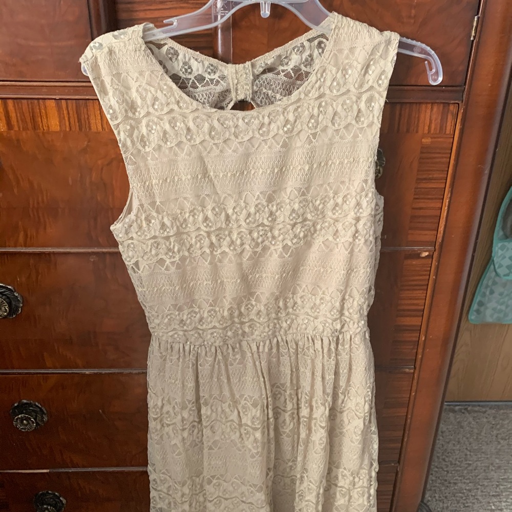 Gold lace dress
